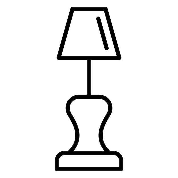 Estilo del icono de la lámpara de escritorio de diseño vectorial