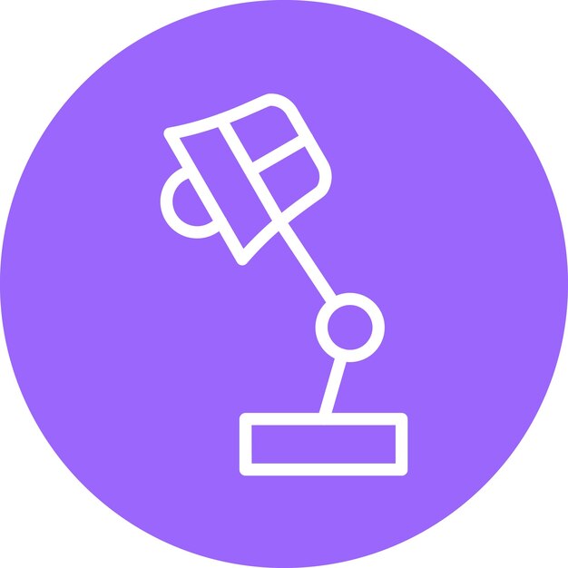 Estilo del icono de la lámpara de escritorio de diseño vectorial