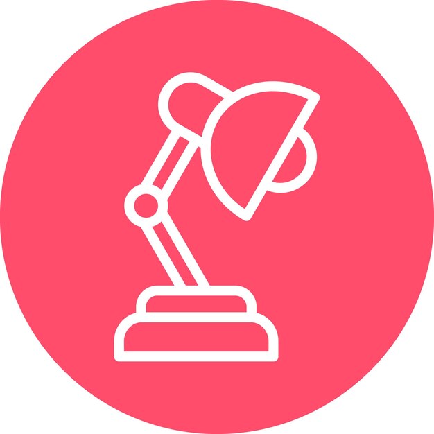 Estilo del icono de la lámpara de escritorio de diseño vectorial
