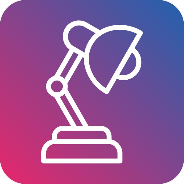 Estilo del icono de la lámpara de escritorio de diseño vectorial