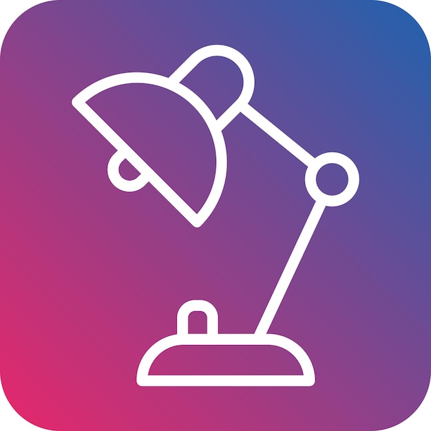 Estilo del icono de la lámpara de escritorio de diseño vectorial