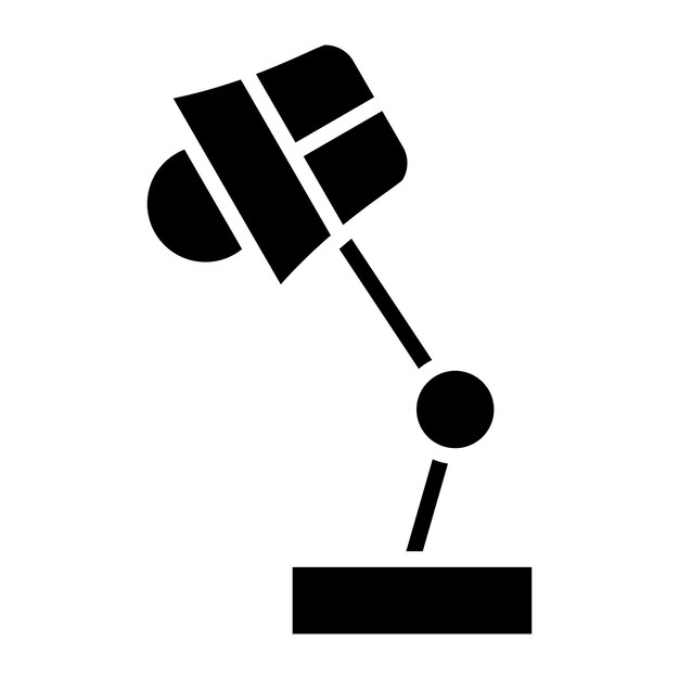Estilo del icono de la lámpara de escritorio de diseño vectorial