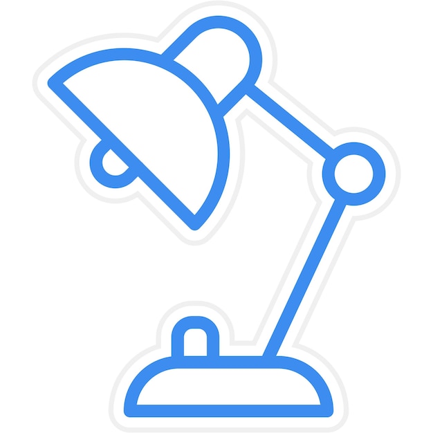 Estilo del icono de la lámpara de escritorio de diseño vectorial