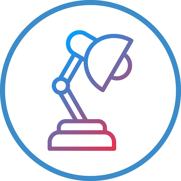 Estilo del icono de la lámpara de escritorio de diseño vectorial
