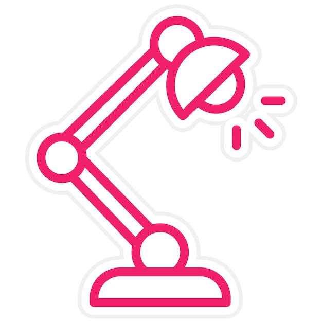 Estilo del icono de la lámpara de escritorio de diseño vectorial