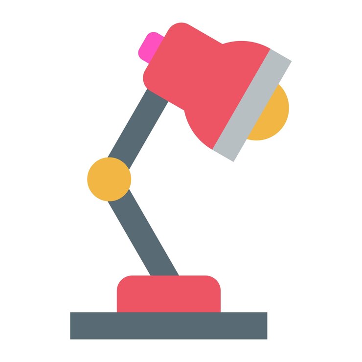 Vector estilo del icono de la lámpara de escritorio de diseño vectorial