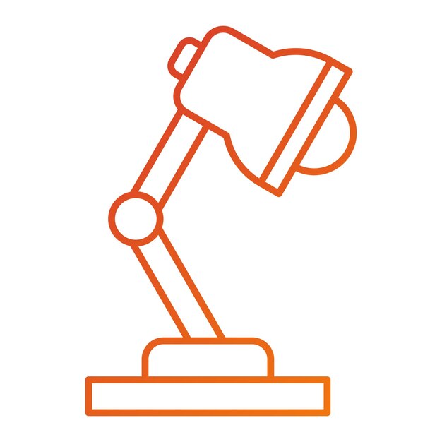 Estilo del icono de la lámpara de escritorio de diseño vectorial
