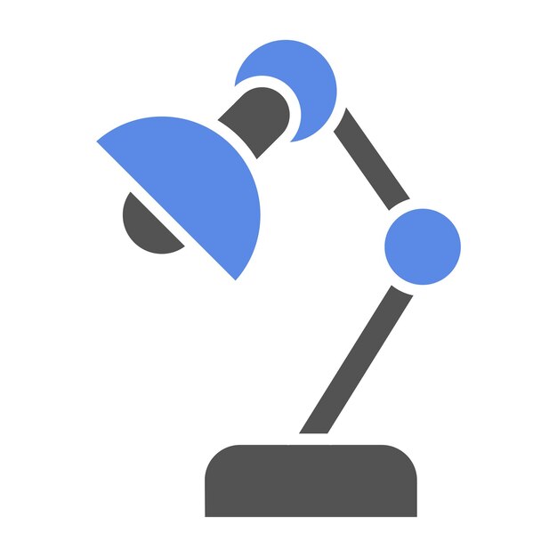 Estilo del icono de la lámpara de escritorio de diseño vectorial