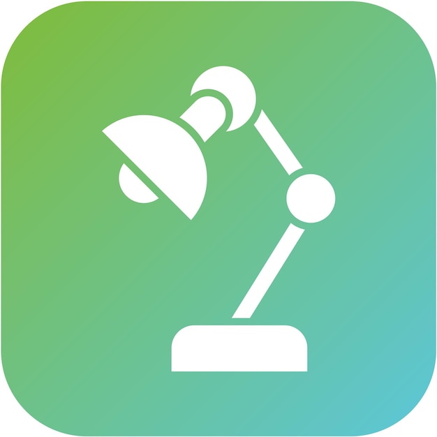 Estilo del icono de la lámpara de escritorio de diseño vectorial