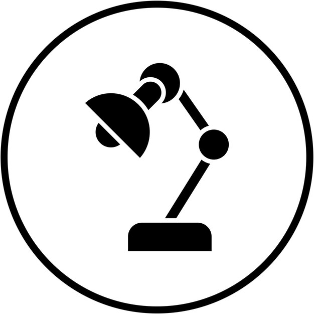 Estilo del icono de la lámpara de escritorio de diseño vectorial