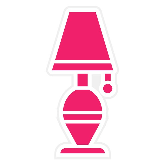 Estilo del icono de la lámpara de escritorio de diseño vectorial