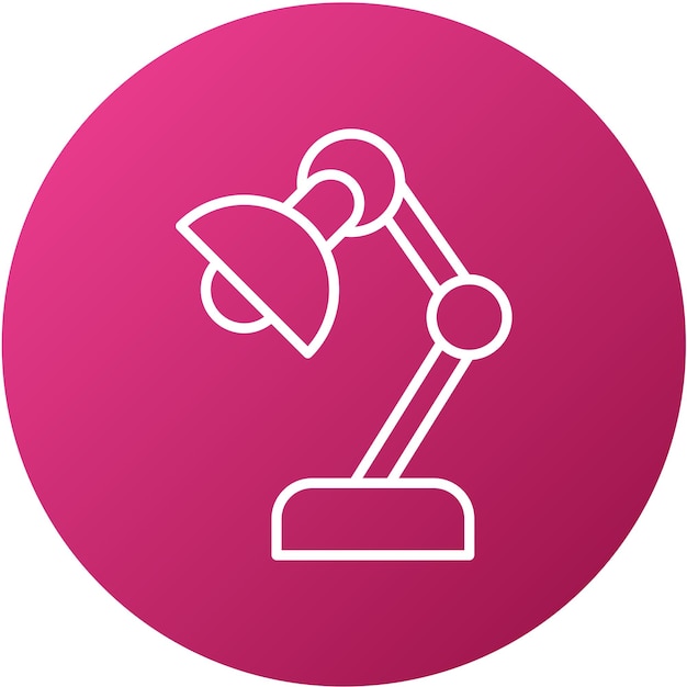 Estilo del icono de la lámpara de escritorio de diseño vectorial