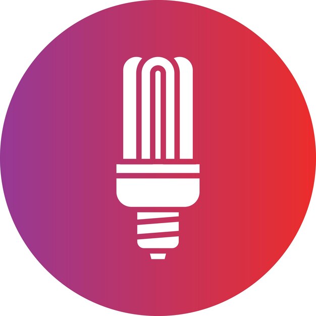 Estilo del icono de la lámpara fluorescente de diseño vectorial