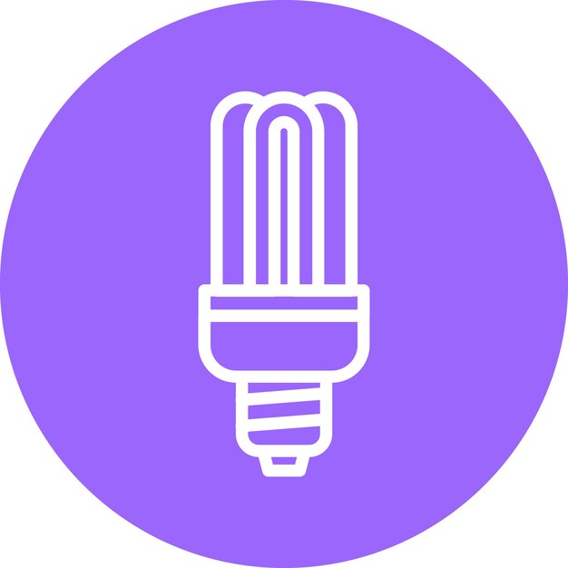Estilo del icono de la lámpara fluorescente de diseño vectorial