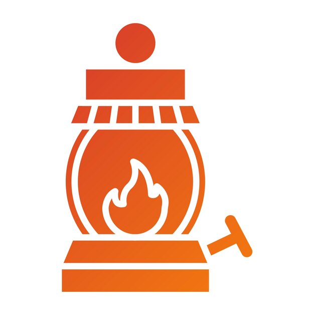 Estilo del icono de la lámpara de gas de diseño vectorial