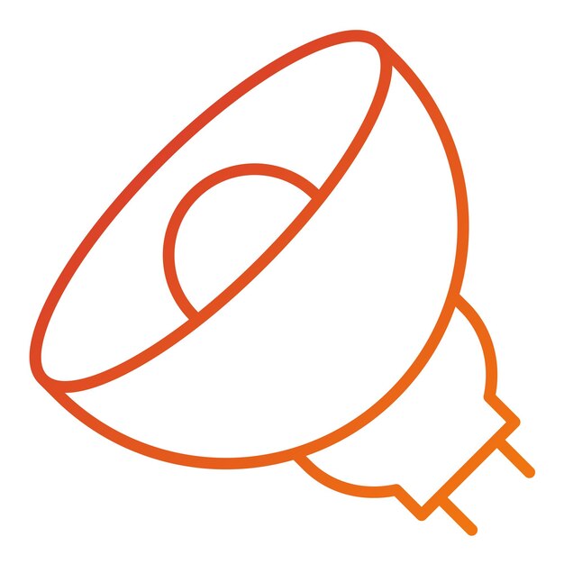 Estilo del icono de la lámpara halógena de diseño vectorial