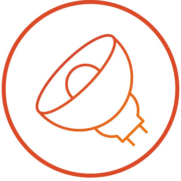 Estilo del icono de la lámpara halógena de diseño vectorial