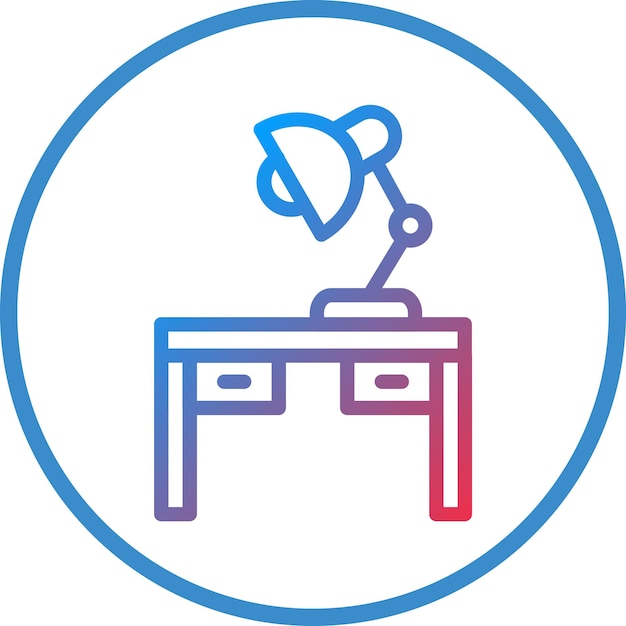 Estilo del icono de la lámpara de mesa de diseño vectorial