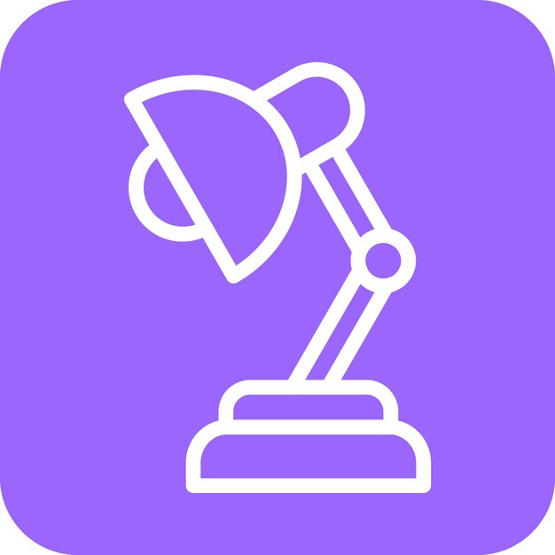 Estilo del icono de la lámpara de mesa de diseño vectorial