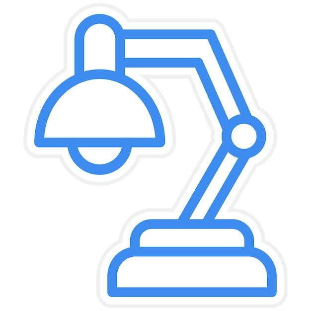 Estilo del icono de la lámpara de mesa de diseño vectorial