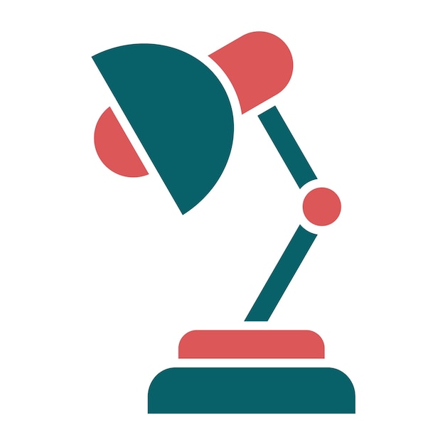 Estilo del icono de la lámpara de mesa de diseño vectorial