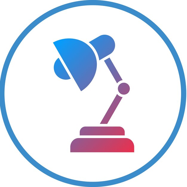 Estilo del icono de la lámpara de mesa de diseño vectorial