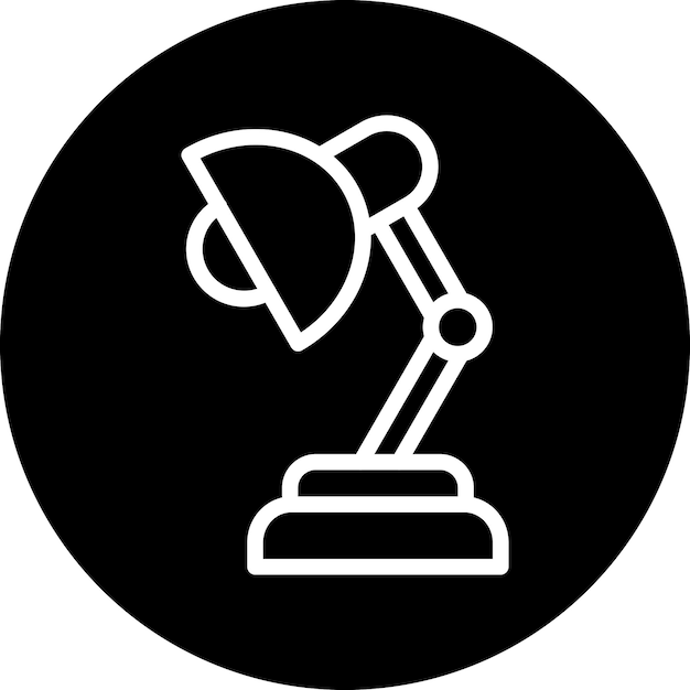 Estilo del icono de la lámpara de mesa de diseño vectorial