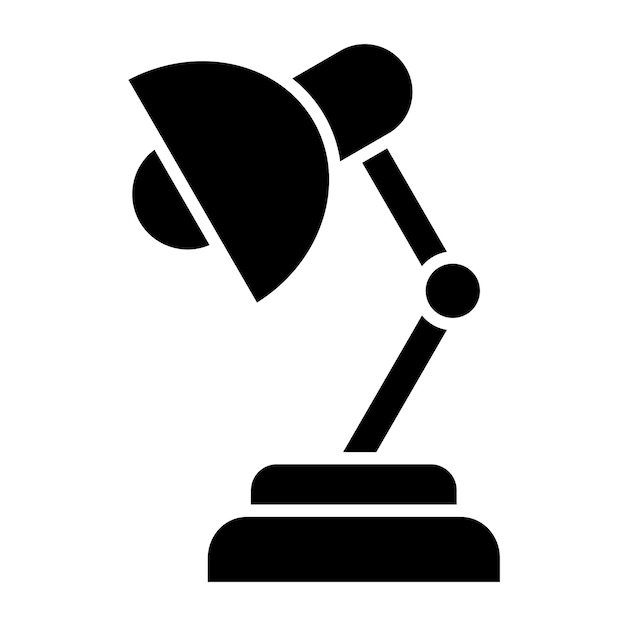 Estilo del icono de la lámpara de mesa de diseño vectorial