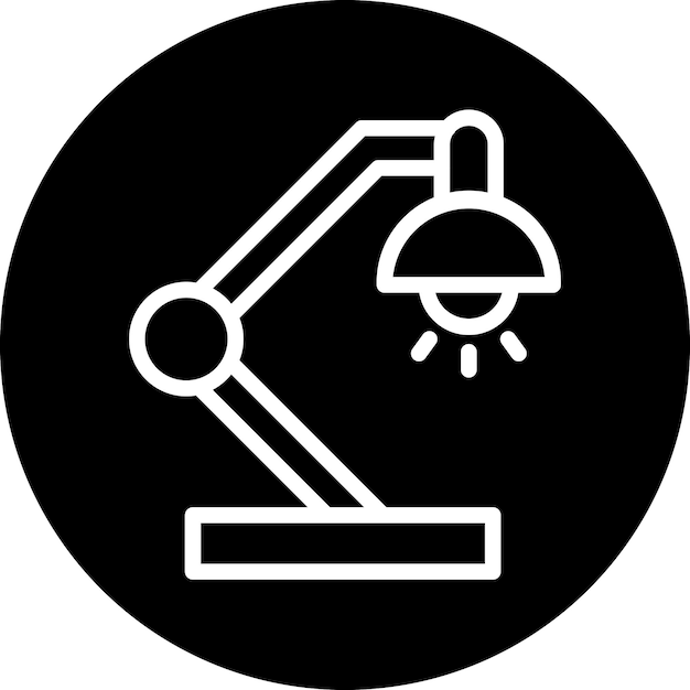 Estilo del icono de la lámpara de mesa de diseño vectorial