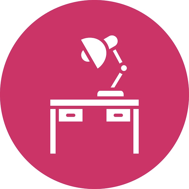 Estilo del icono de la lámpara de mesa de diseño vectorial
