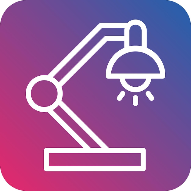 Estilo del icono de la lámpara de mesa de diseño vectorial