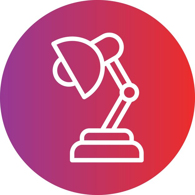 Estilo del icono de la lámpara de mesa de diseño vectorial