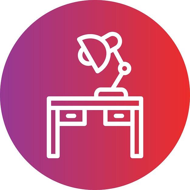 Estilo del icono de la lámpara de mesa de diseño vectorial