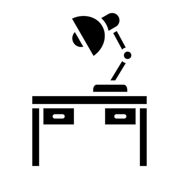Estilo del icono de la lámpara de mesa de diseño vectorial