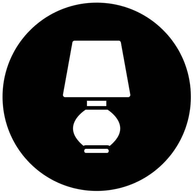 Estilo del icono de la lámpara de mesa de diseño vectorial