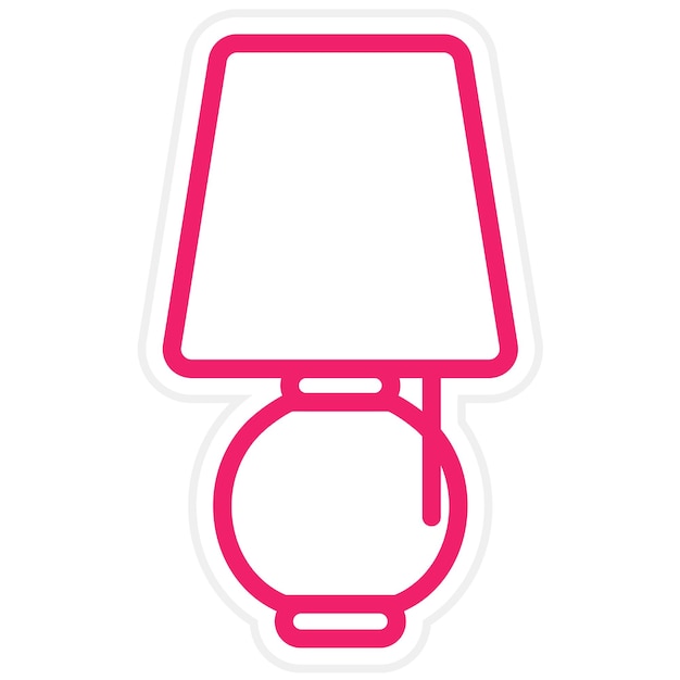 Estilo del icono de la lámpara de mesa de diseño vectorial