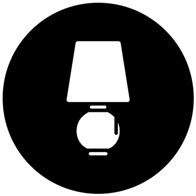 Estilo del icono de la lámpara de mesa de diseño vectorial