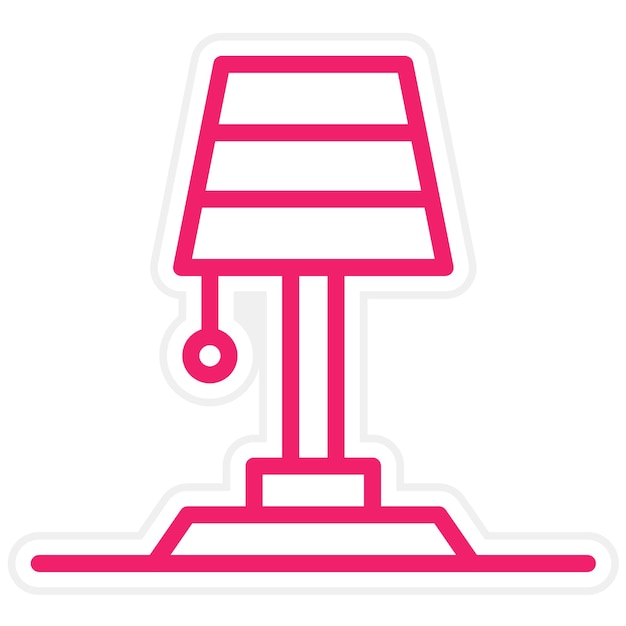 Estilo del icono de la lámpara de mesa de diseño vectorial