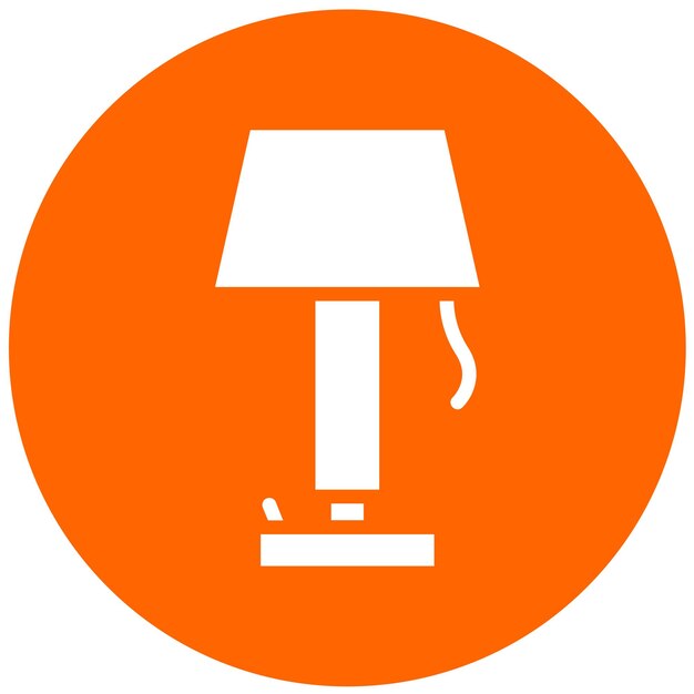 Estilo del icono de la lámpara de mesa de diseño vectorial
