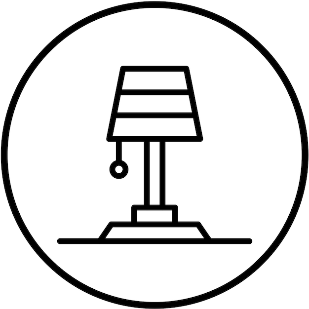 Estilo del icono de la lámpara de mesa de diseño vectorial