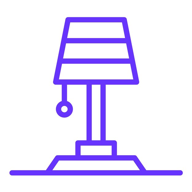 Estilo del icono de la lámpara de mesa de diseño vectorial