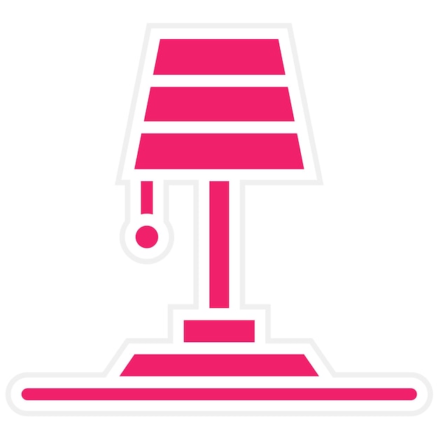 Estilo del icono de la lámpara de mesa de diseño vectorial