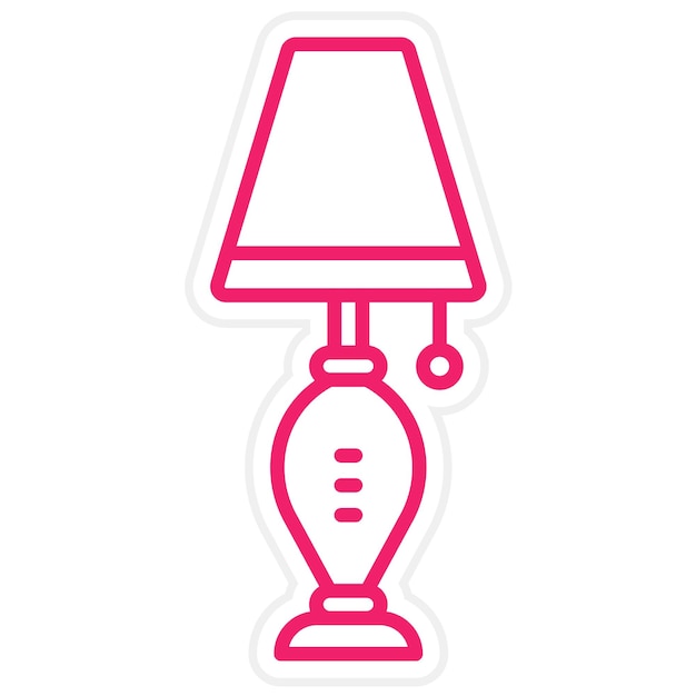 Estilo del icono de la lámpara de mesa de diseño vectorial