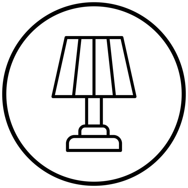Estilo del icono de la lámpara de mesa de diseño vectorial
