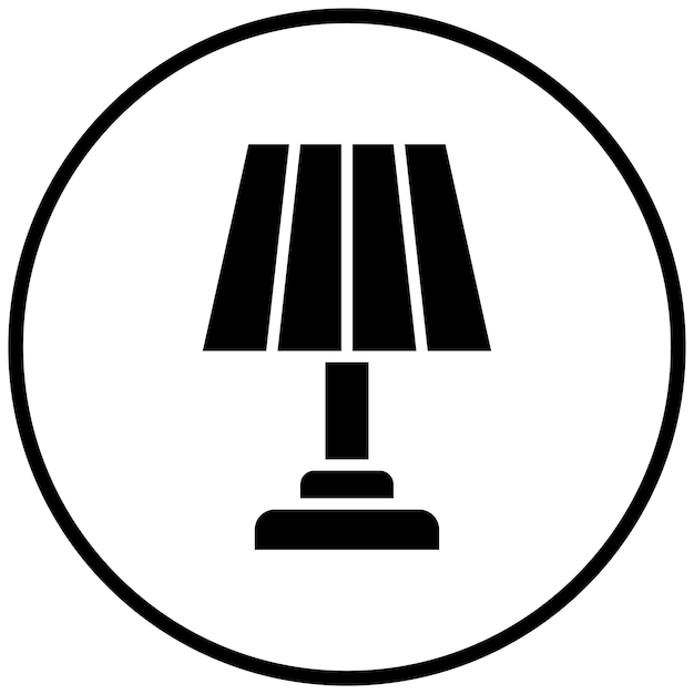 Estilo del icono de la lámpara de mesa de diseño vectorial