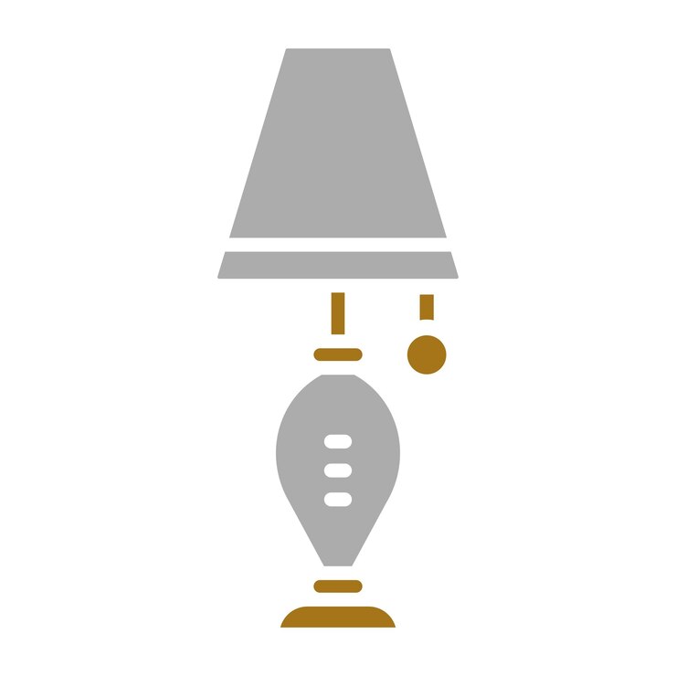 Vector estilo del icono de la lámpara de mesa de diseño vectorial
