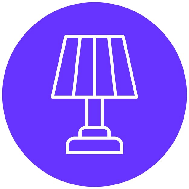 Estilo del icono de la lámpara de mesa de diseño vectorial