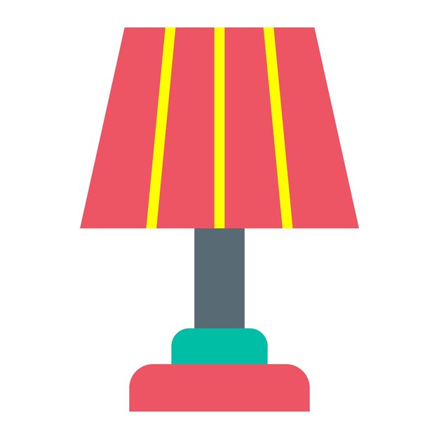 Estilo del icono de la lámpara de mesa de diseño vectorial
