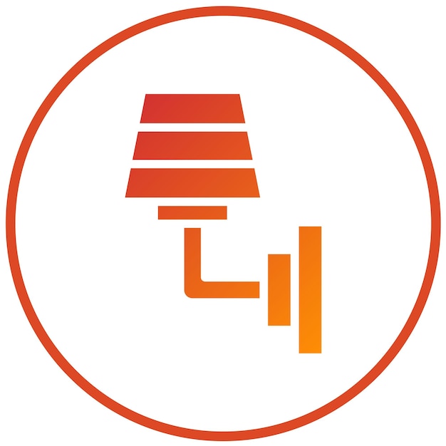 Estilo del icono de la lámpara de pared de diseño vectorial
