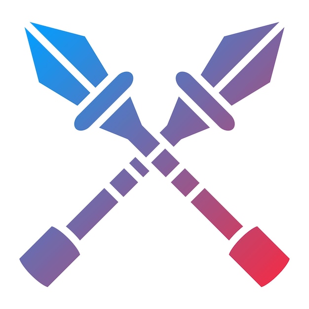 Estilo del icono de la lanza de diseño vectorial